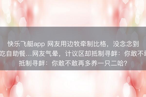 快乐飞艇app 网友用边牧牵制比格，没念念到带动拉布拉多一齐吃自助餐…网友气晕，计议区却抵制寻衅：你敢不敢再多养一只二哈？