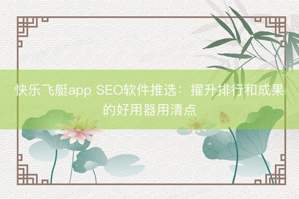 快乐飞艇app SEO软件推选：擢升排行和成果的好用器用清点