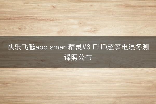 快乐飞艇app smart精灵#6 EHD超等电混冬测谍照公布