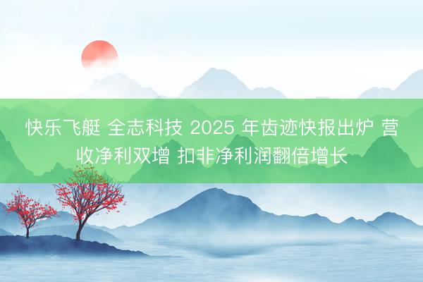 快乐飞艇 全志科技 2025 年齿迹快报出炉 营收净利双增 扣非净利润翻倍增长