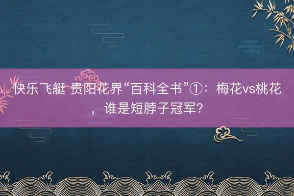 快乐飞艇 贵阳花界“百科全书”①：梅花vs桃花，谁是短脖子冠军？