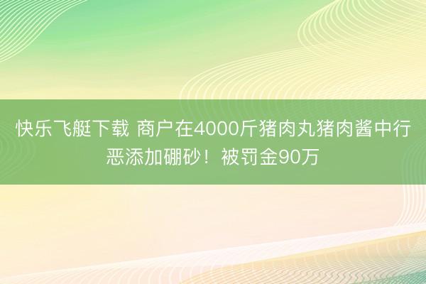 快乐飞艇下载 商户在4000斤猪肉丸猪肉酱中行恶添加硼砂！被罚金90万