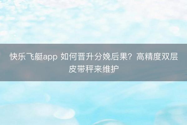 快乐飞艇app 如何晋升分娩后果？高精度双层皮带秤来维护
